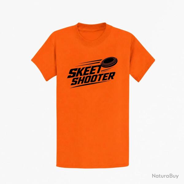 T-shirt Ball Trap Skeet Shooter Plateaux crois�s Orange