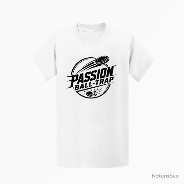 T-shirt Ball Trap Passion Ball Trap Logo tireur Blanc