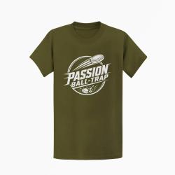T-shirt Ball Trap Passion Ball Trap Logo tireur Kaki / Blanc
