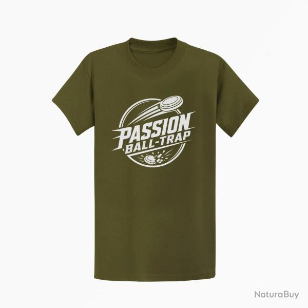 T-shirt Ball Trap Passion Ball Trap Logo tireur Kaki / Blanc