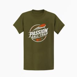 T-shirt Ball Trap Passion Ball Trap Logo tireur Kaki / Blanc et orange