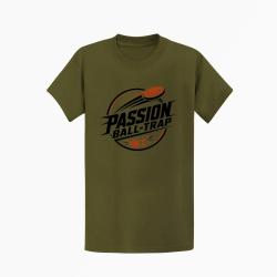 T-shirt Ball Trap Passion Ball Trap Logo tireur Kaki / Noir et orange