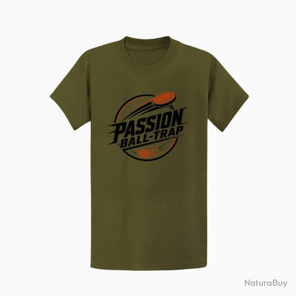T-shirt Ball Trap Passion Ball Trap Logo tireur Kaki / Noir et orange