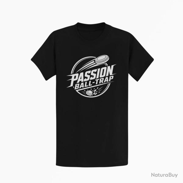 T-shirt Ball Trap Passion Ball Trap Logo tireur Noir