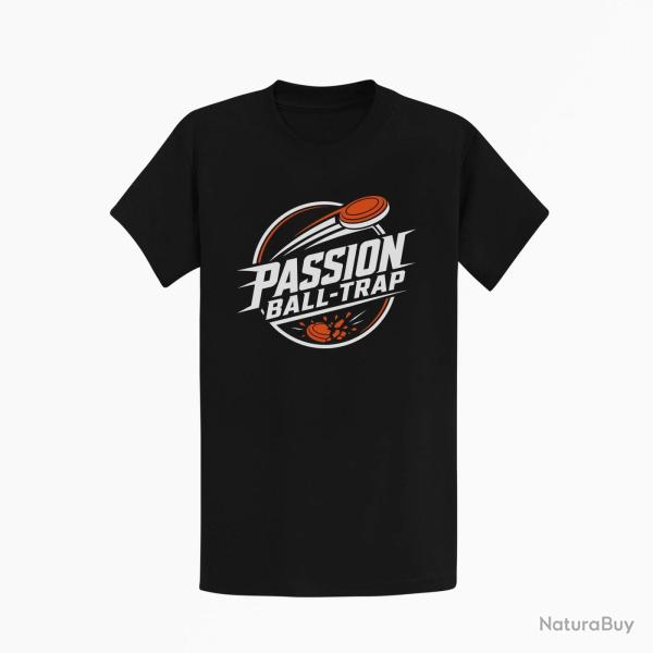 T-shirt Ball Trap Passion Ball Trap Logo tireur Noir / Orange