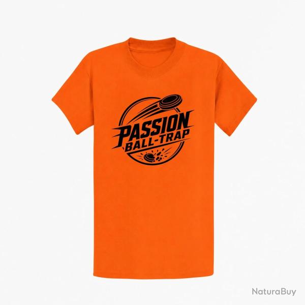 T-shirt Ball Trap Passion Ball Trap Logo tireur Orange