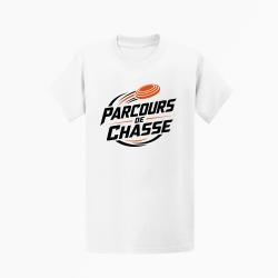T-shirt Ball Trap Parcours de chasse Tireur Sporting Blanc / Orange