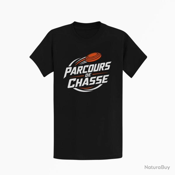 T-shirt Ball Trap Parcours de chasse Tireur Sporting Noir / Orange