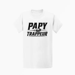 T-shirt Ball Trap Papy trappeur Cadeau passion Blanc