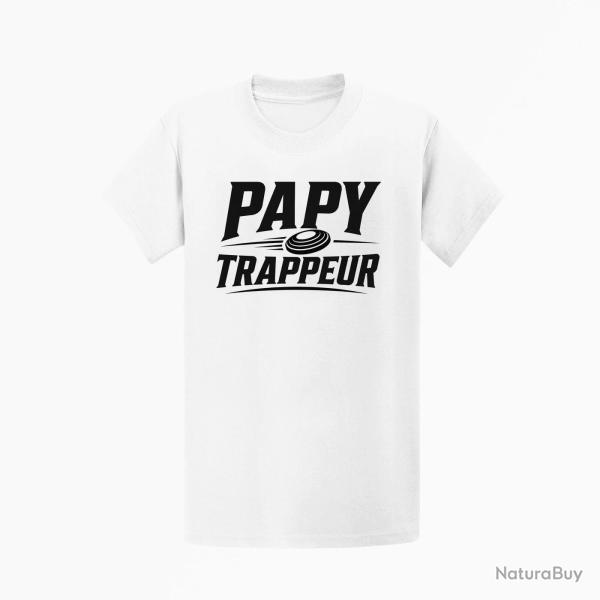 T-shirt Ball Trap Papy trappeur Cadeau passion Blanc