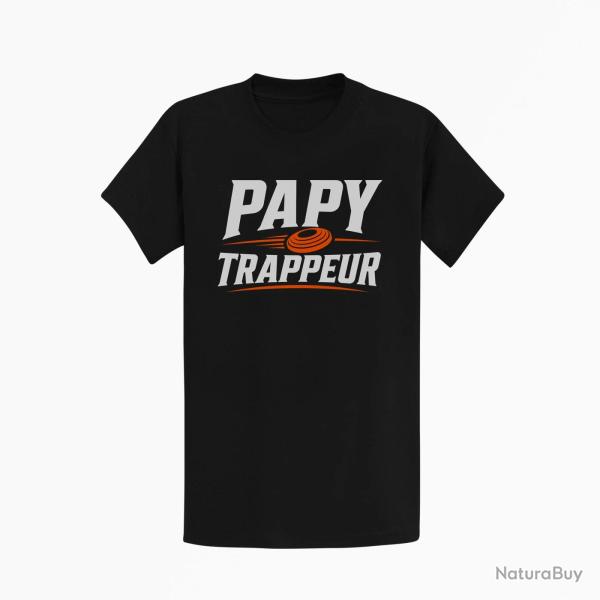 T-shirt Ball Trap Papy trappeur Cadeau passion Noir / Orange