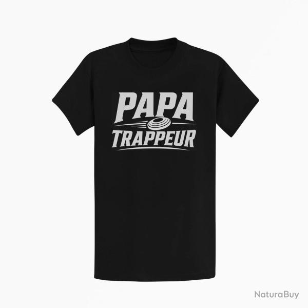T-shirt Ball Trap Papa trappeur Cadeau personnalis� Noir
