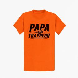 T-shirt Ball Trap Papa trappeur Cadeau personnalis&eacute; Orange