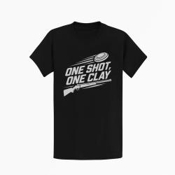 T-shirt Ball Trap One Shot One Clay Pr&eacute;cision Noir