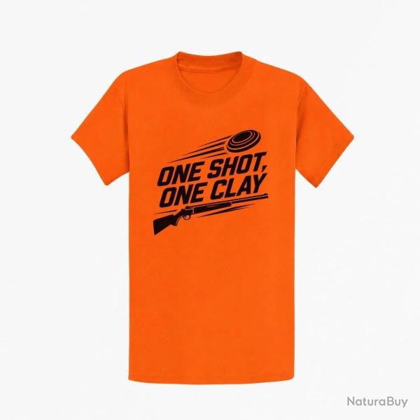T-shirt Ball Trap One Shot One Clay Pr�cision Orange
