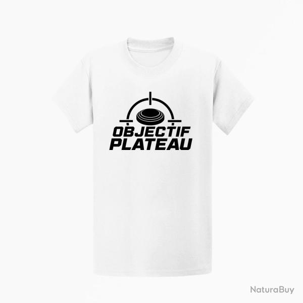 T-shirt Ball Trap Objectif plateau Dans le viseur Blanc