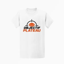 T-shirt Ball Trap Objectif plateau Dans le viseur Blanc / Orange