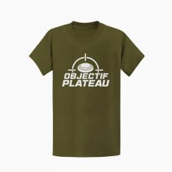 T-shirt Ball Trap Objectif plateau Dans le viseur Kaki / Blanc