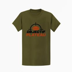 T-shirt Ball Trap Objectif plateau Dans le viseur Kaki / Noir et orange