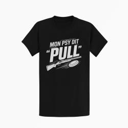 T-shirt Ball Trap Mon psy dit Pull Humour tireur Noir