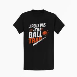 T-shirt Ball Trap J'peux pas, j'ai Ball Trap Humour Noir / Orange