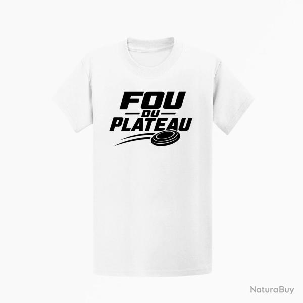 T-shirt Ball Trap Fou du plateau Typographie Blanc