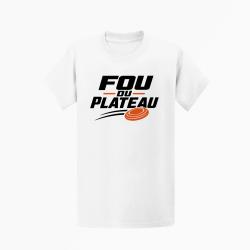 T-shirt Ball Trap Fou du plateau Typographie Blanc / Orange