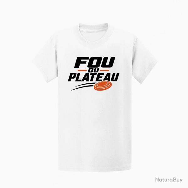 T-shirt Ball Trap Fou du plateau Typographie Blanc / Orange
