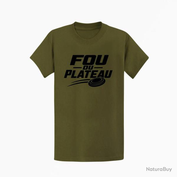 T-shirt Ball Trap Fou du plateau Typographie Kaki / Noir