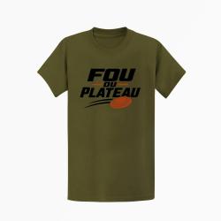 T-shirt Ball Trap Fou du plateau Typographie Kaki / Noir et orange