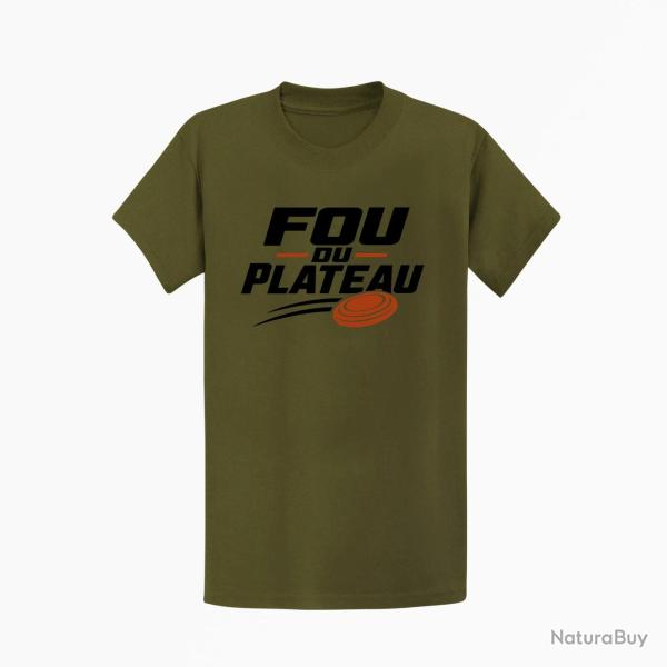 T-shirt Ball Trap Fou du plateau Typographie Kaki / Noir et orange