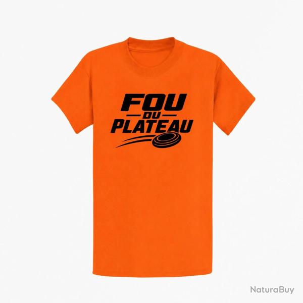 T-shirt Ball Trap Fou du plateau Typographie Orange