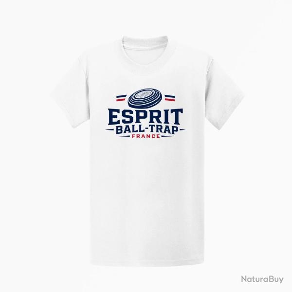T-shirt Ball Trap Esprit France Badge plateau Blanc / Tricolore