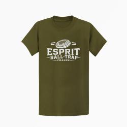 T-shirt Ball Trap Esprit France Badge plateau Kaki / Blanc