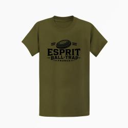 T-shirt Ball Trap Esprit France Badge plateau Kaki / Noir