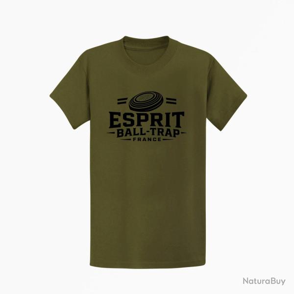 T-shirt Ball Trap Esprit France Badge plateau Kaki / Noir