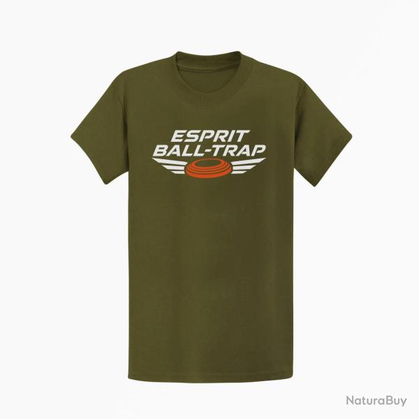 T-shirt Ball Trap Esprit comp�tition Ailes de vitesse Kaki / Blanc et orange
