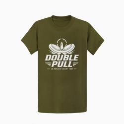 T-shirt Ball Trap Double Pull R&eacute;flexe du tireur Kaki / Blanc