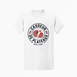 T-shirt Ball Trap Casseur de plateaux Cocarde fran&ccedil;aise Blanc / Tricolore