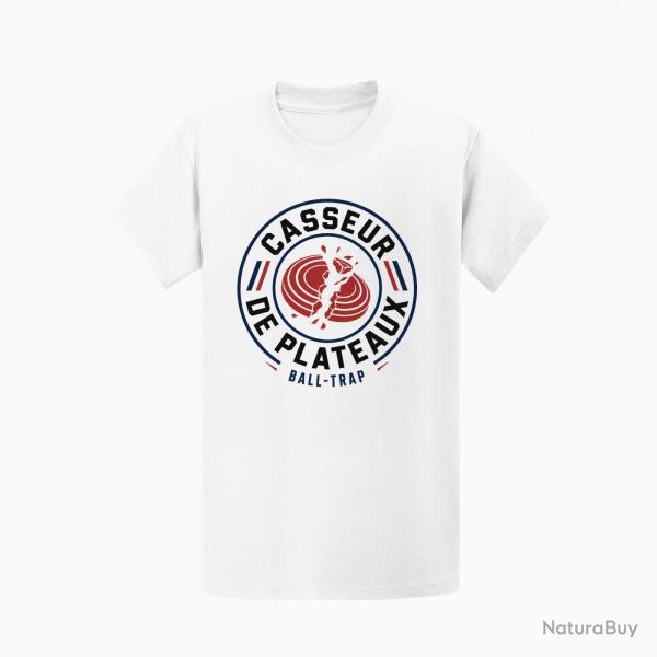 T-shirt Ball Trap Casseur de plateaux Cocarde fran�aise Blanc / Tricolore