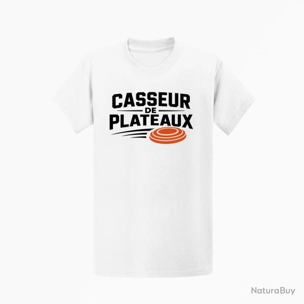 T-shirt Ball Trap Casseur de plateaux Trajectoire Blanc / Orange