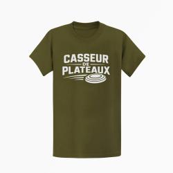 T-shirt Ball Trap Casseur de plateaux Trajectoire Kaki / Blanc