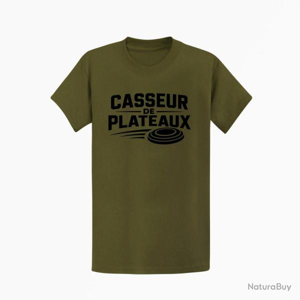T-shirt Ball Trap Casseur de plateaux Trajectoire Kaki / Noir