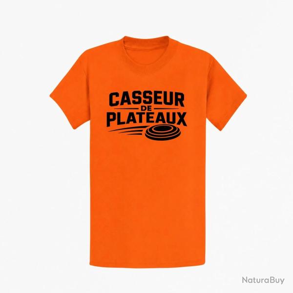 T-shirt Ball Trap Casseur de plateaux Trajectoire Orange
