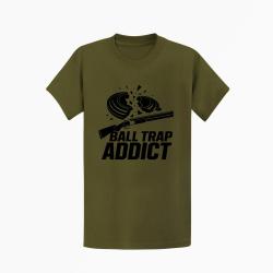 T-shirt Ball Trap Addict Fusil et plateaux Kaki / Noir