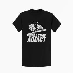 T-shirt Ball Trap Addict Fusil et plateaux Noir