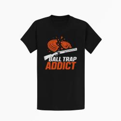 T-shirt Ball Trap Addict Fusil et plateaux Noir / Orange
