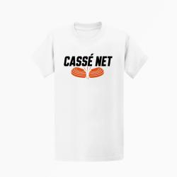 T-shirt Ball Trap Cass&eacute; net Double plateau Blanc / Orange