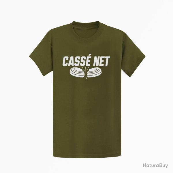 T-shirt Ball Trap Cass� net Double plateau Kaki / Blanc