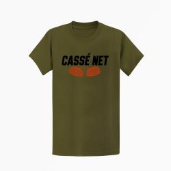 T-shirt Ball Trap Cass&eacute; net Double plateau Kaki / Noir et orange